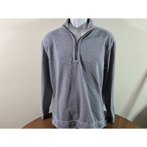Tommy Bahama Men Pullover Shirt Mens Light Blue 3/4 Zip Long Sleeve Logo Cut Tag